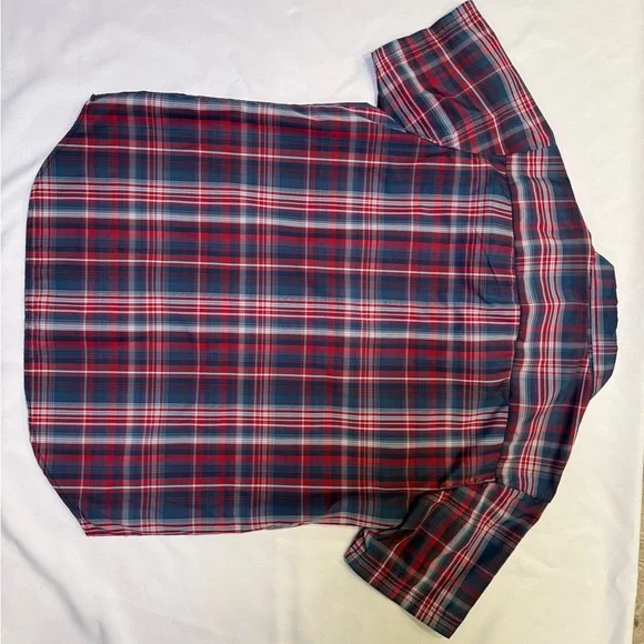 Columbia Red and Blue Plaid Casual Shirt - Picture 4 of 4